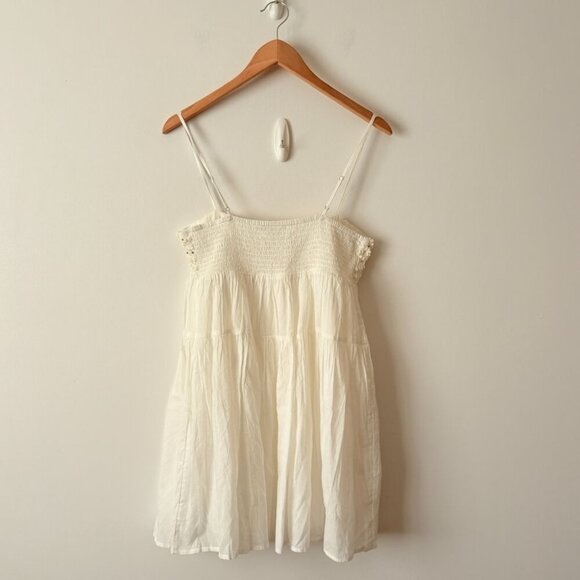 Zara Beaded Spaghetti Strap Mini Dress White Size XS - Picture 11 of 14